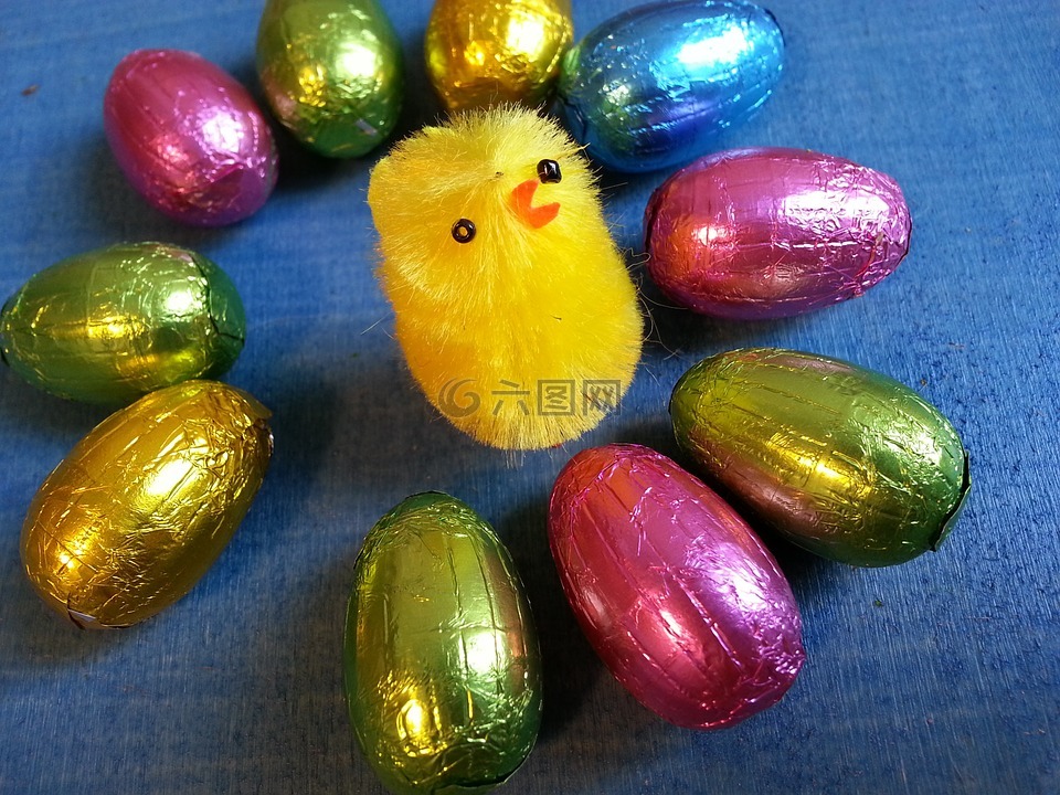复活节,蛋,小鸡