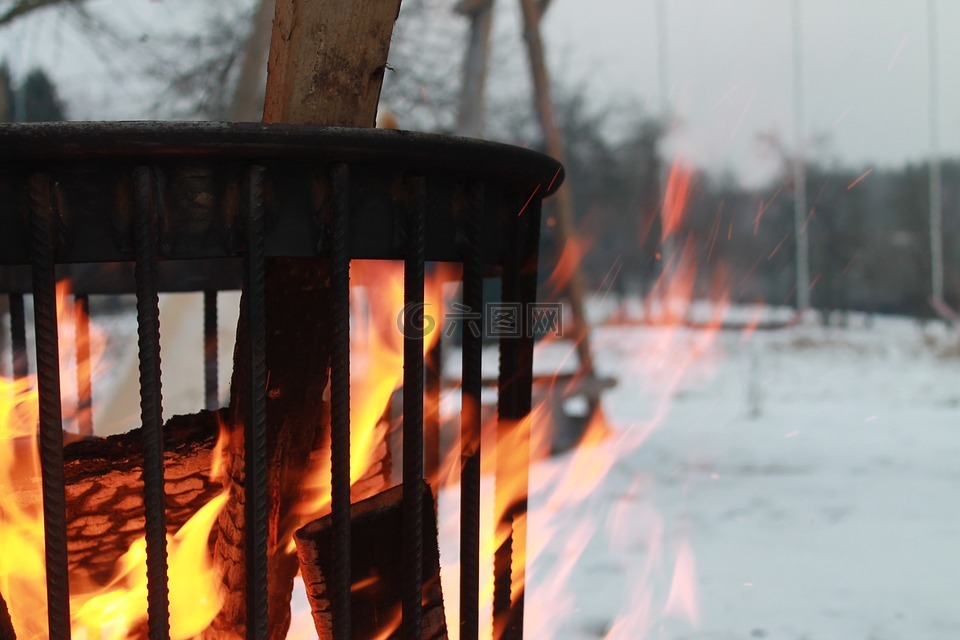 火,火篮,冬天