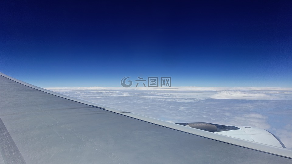 飛機,藍天,雲