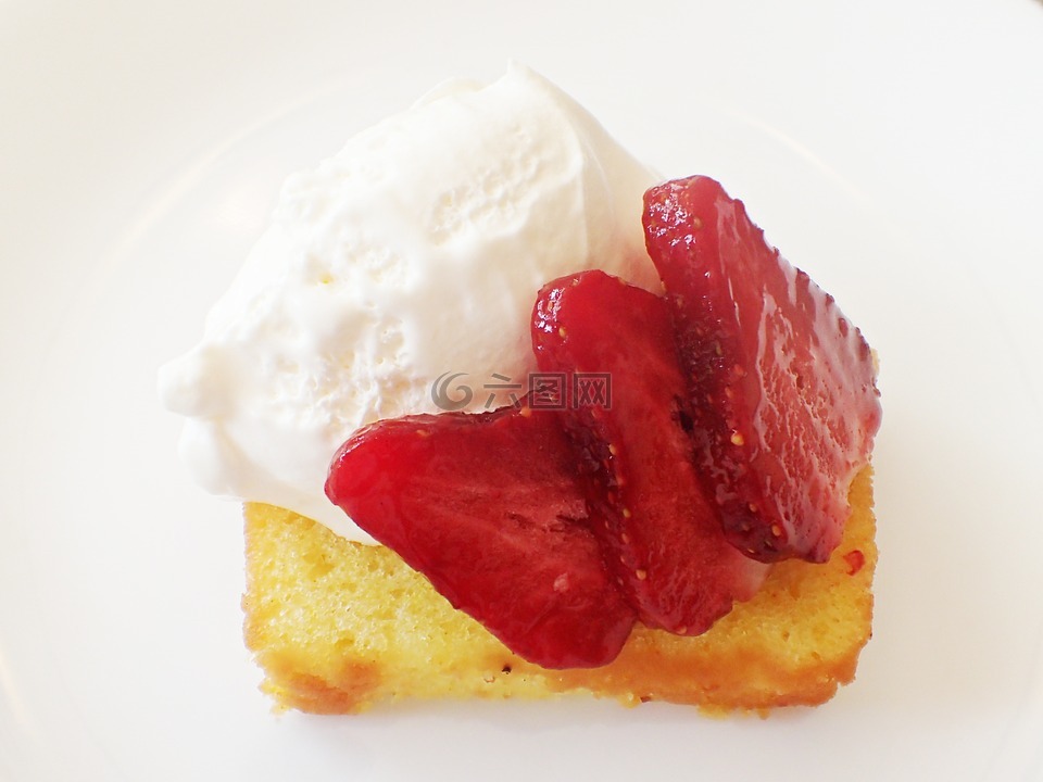 蛋糕,草莓,甜点