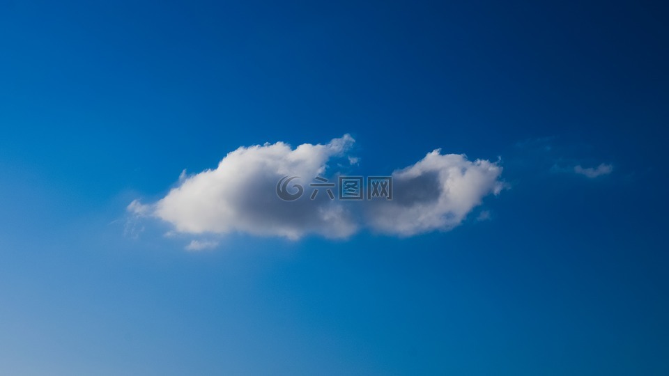 云,天空,蓝色的天空的云彩