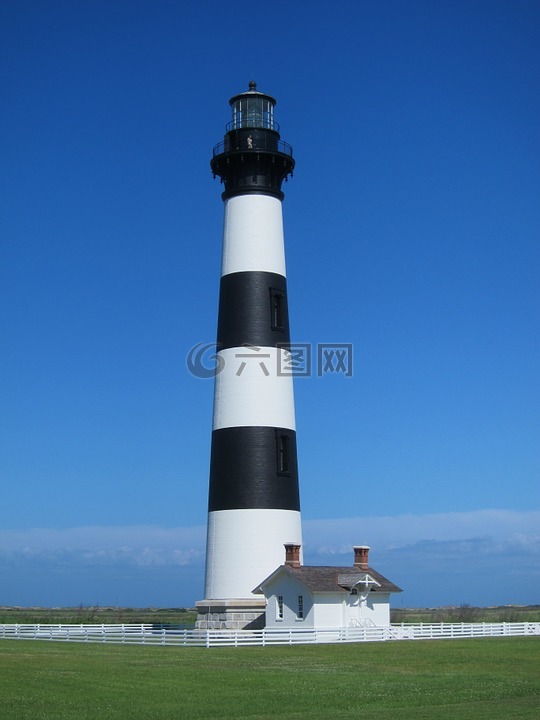 灯塔,bodie 岛,北卡罗莱纳州