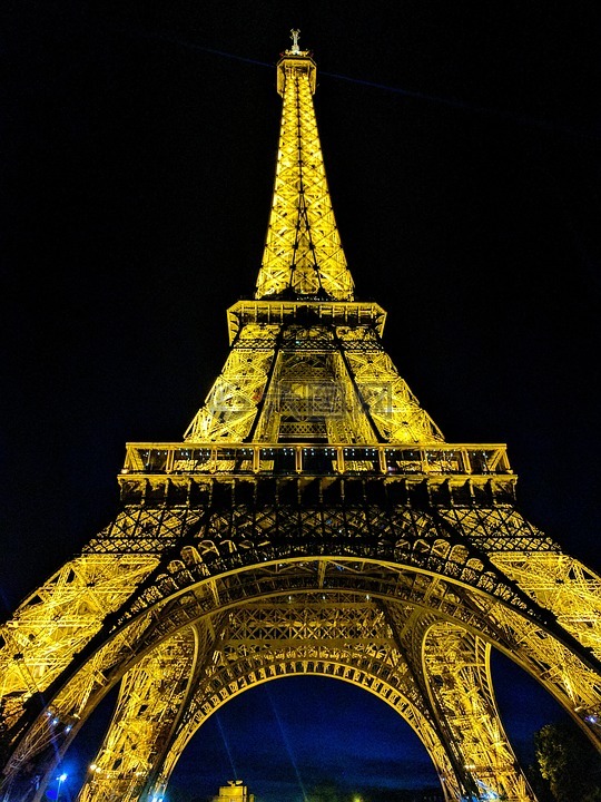 巴黎,埃菲尔铁塔,夜