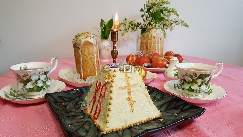 复活节,复活节蛋糕,蜡烛