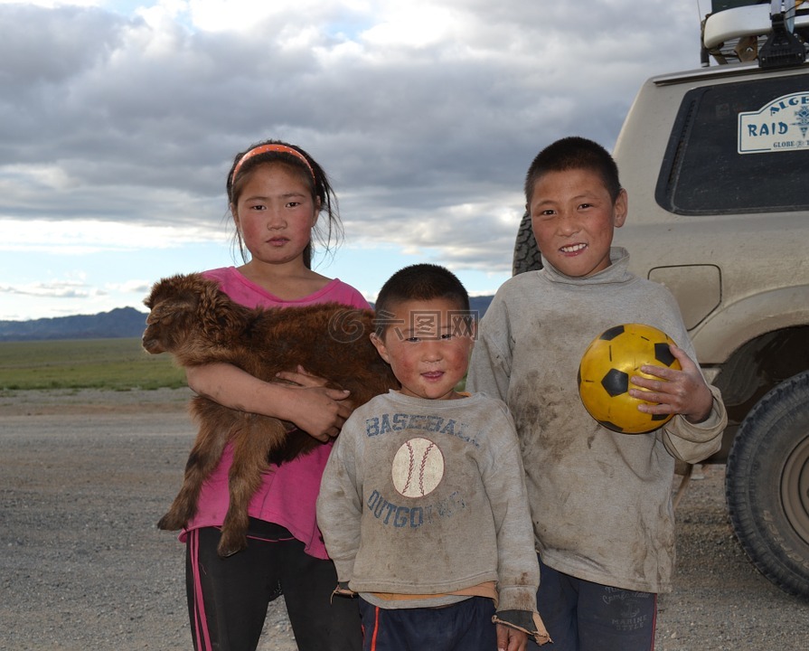 孩子们,蒙古,阿尔泰