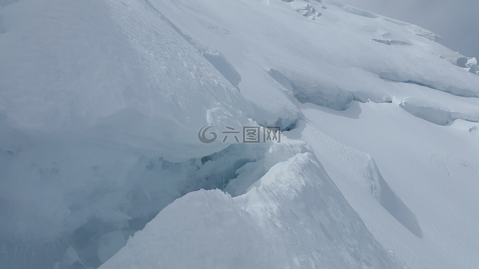 冰川,裂隙,冰塔