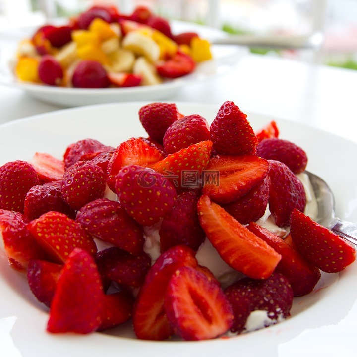 草莓,仲夏,甜点
