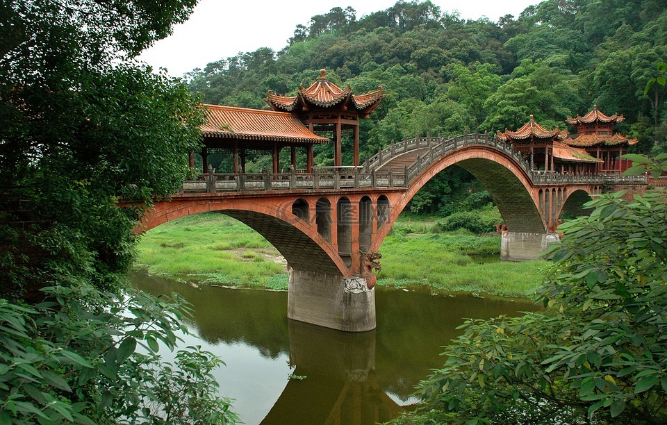 桥,乐山,中国