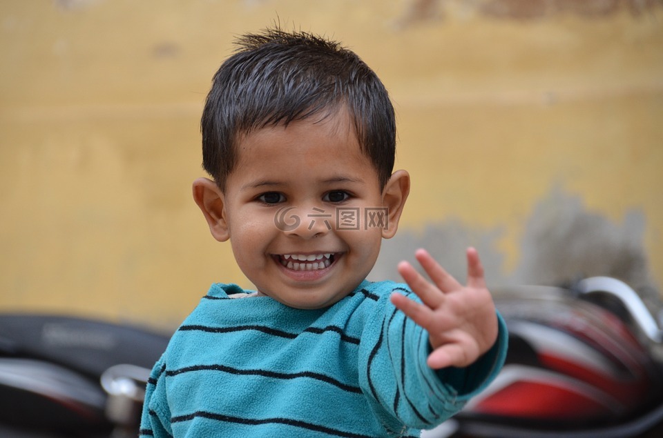 儿童,快乐,印度