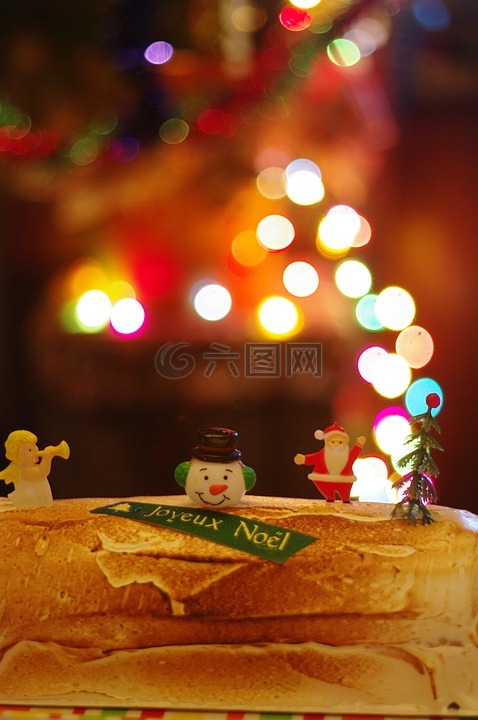 圣诞节,蛋糕,散景