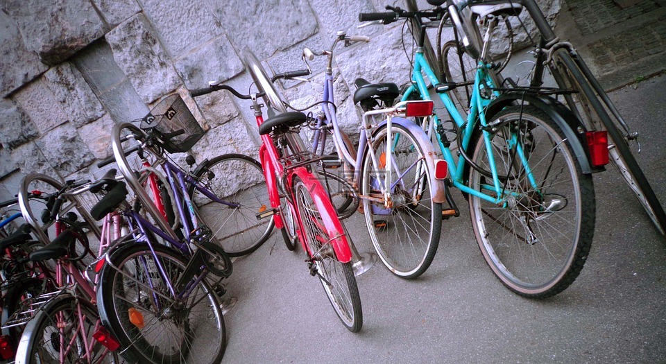 自行车,颜色,停车