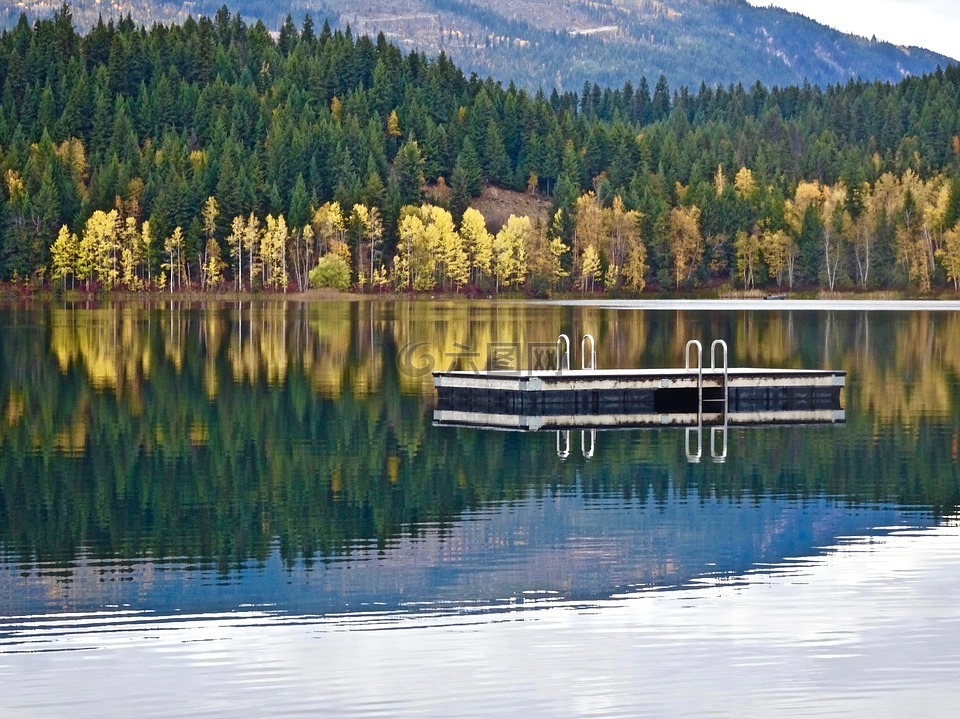 湖,平静,反思