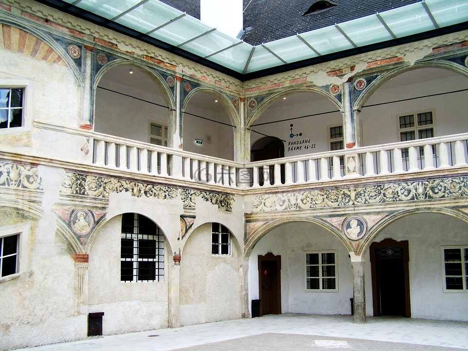 中世纪建筑,天井,体系结构