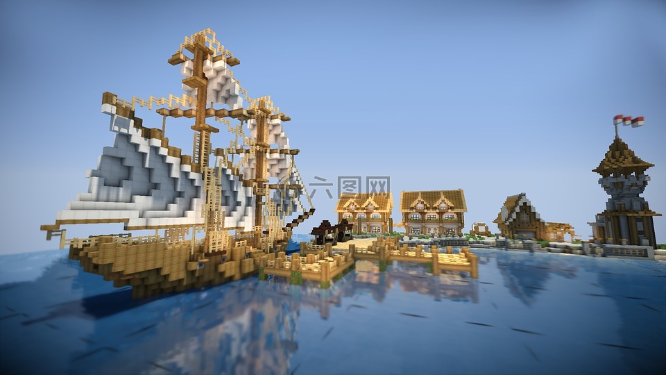 Minecraft 船 水高清图库素材免费下载 图片编号 六图网