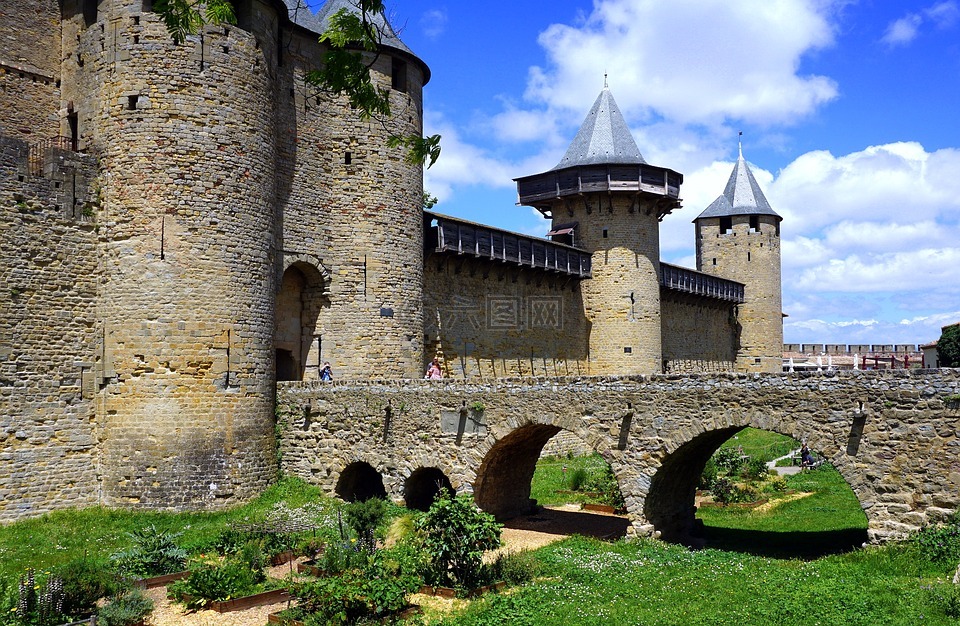 城堡,中世纪,卡尔卡松
