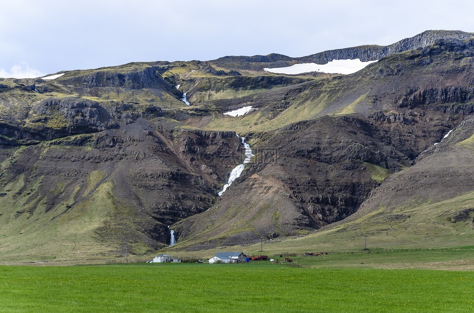 冰岛,岩,黑色的石头