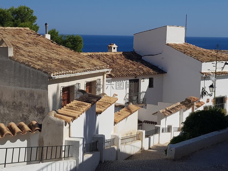 白色的房子,西班牙,白色的乡村