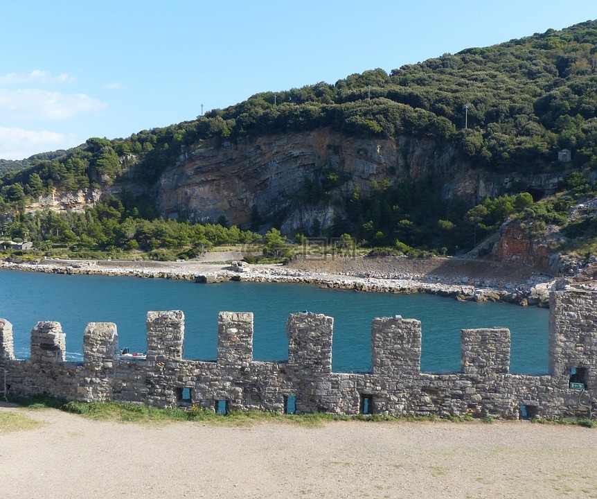波尔图 venere,castello 多里亚,拉斯佩齐亚海湾