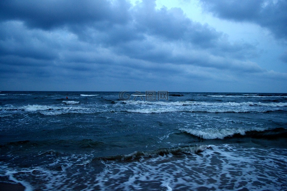 海,黑海,风暴