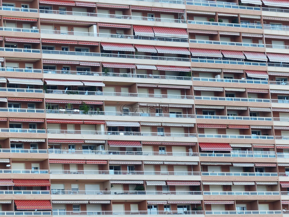 酒店,复杂的酒店,阳台