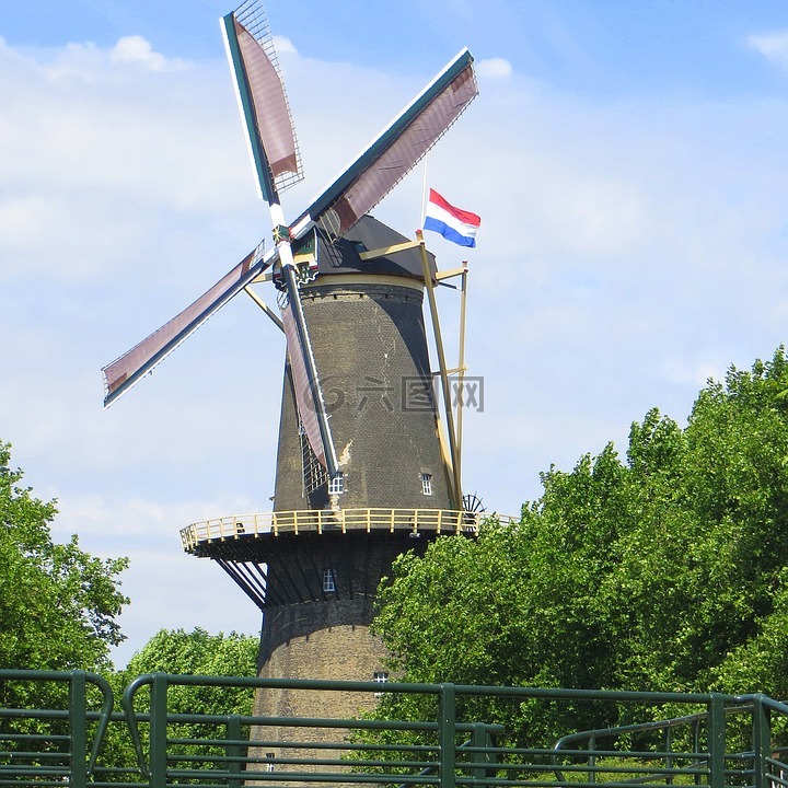 荷兰,风车,磨机
