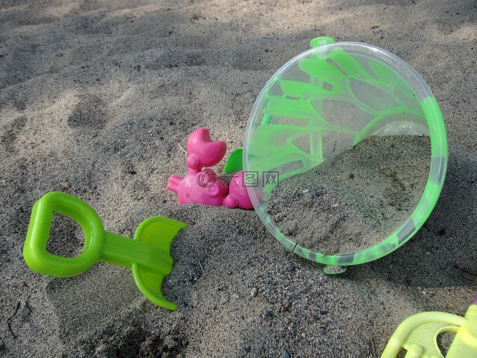 沙滩玩具,沙,夏天