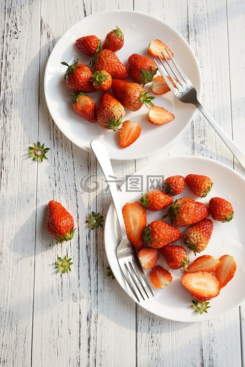 用餐,水果,草莓