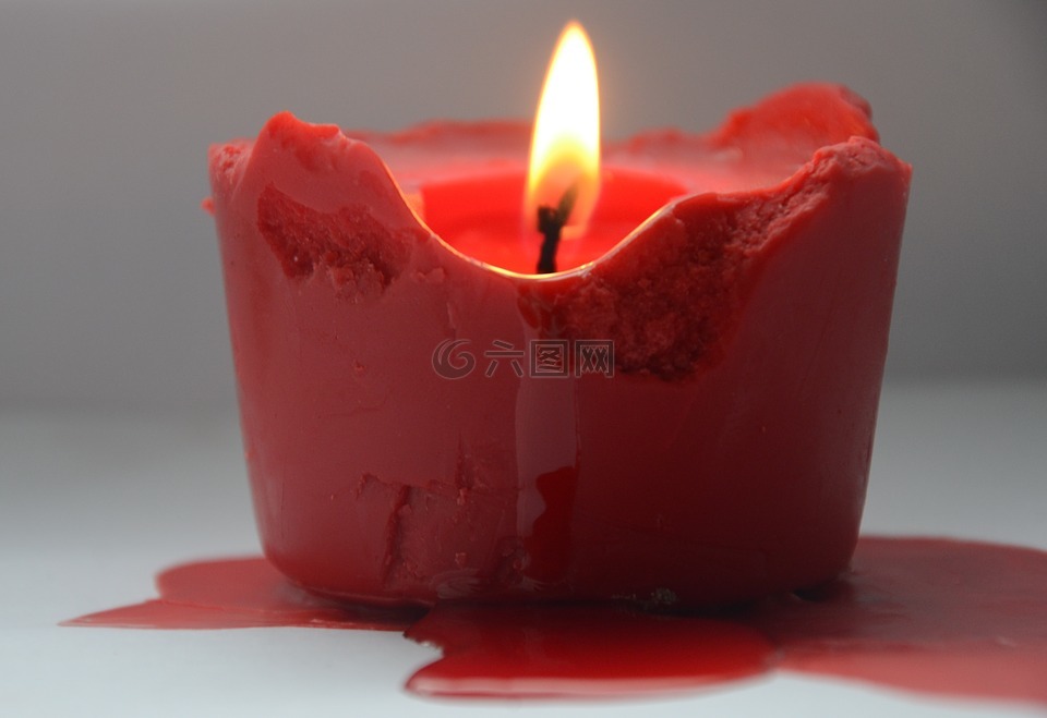 蜡烛,火,红色