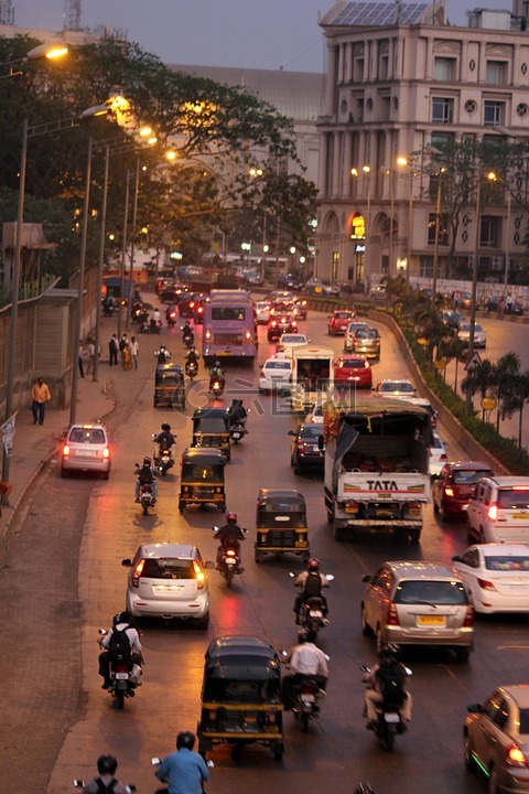 孟买,街,城市