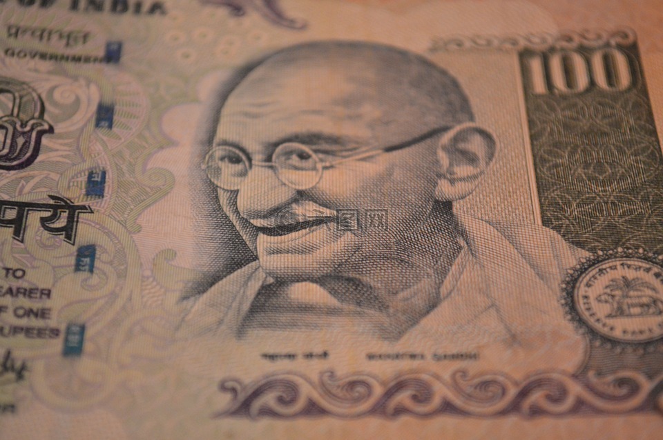 卢比,钞票,圣雄甘地（mahatma gandhi）