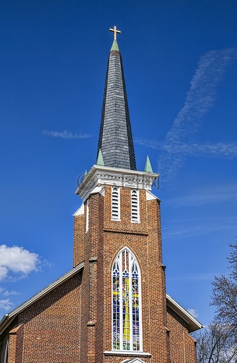 乡村教堂,尖顶,风景