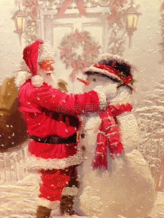 圣诞老人,圣诞节,雪人