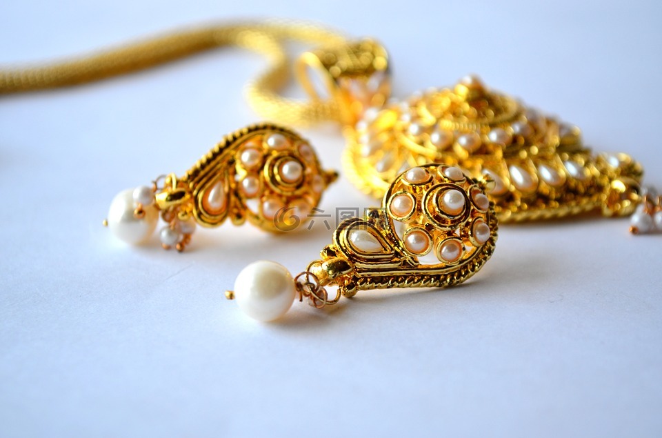 耳环,项链,珠宝
