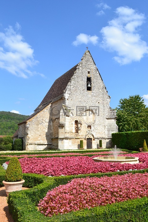 教堂,石头教堂,城堡 des milandes