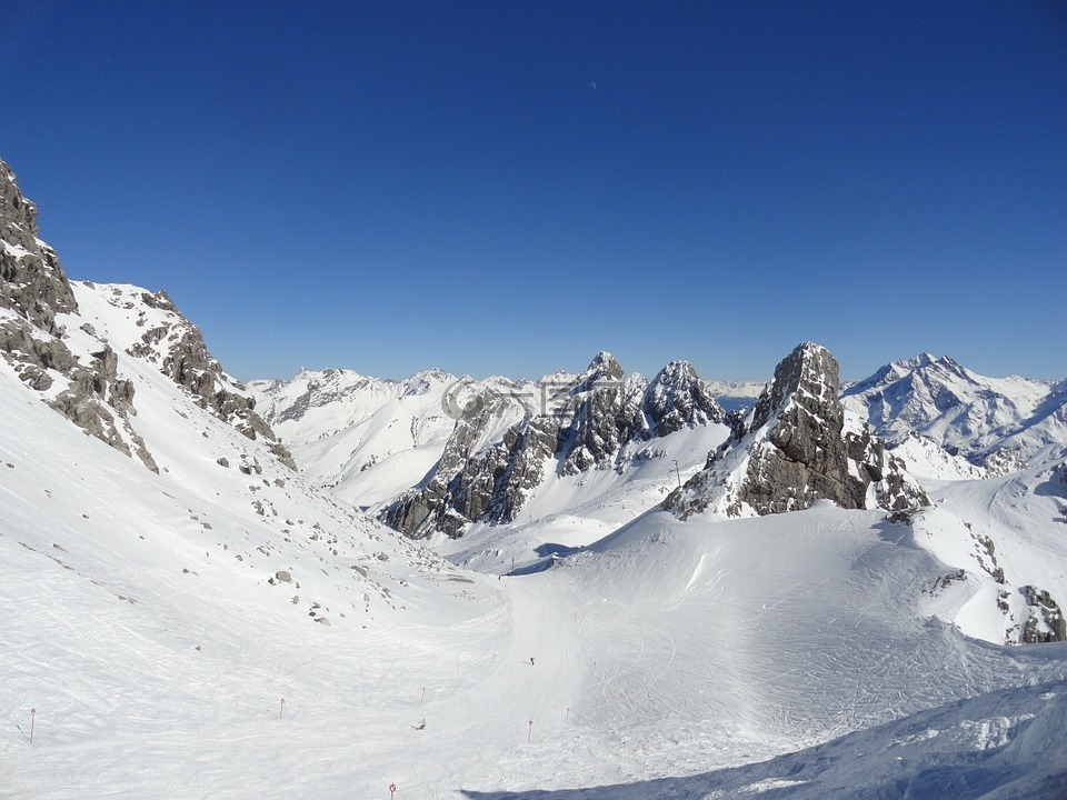 山,雪,arlberg