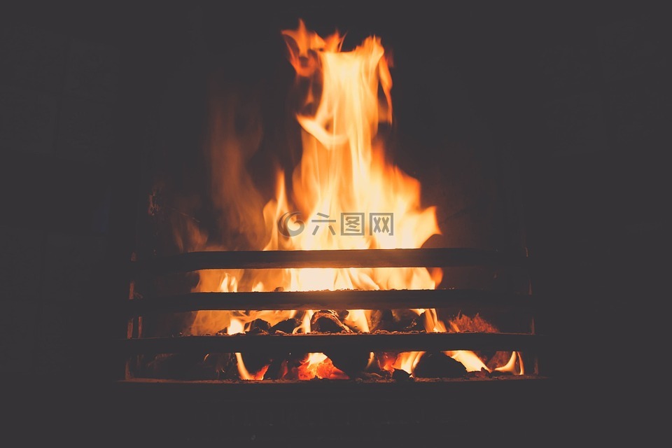 火,壁炉,火焰