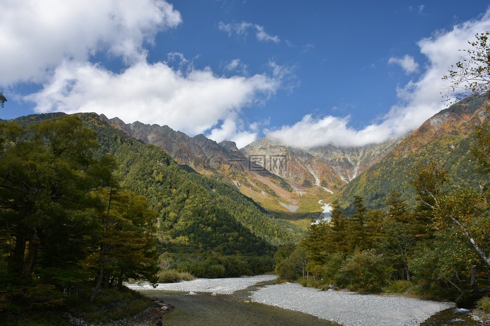 山,日本,上高地