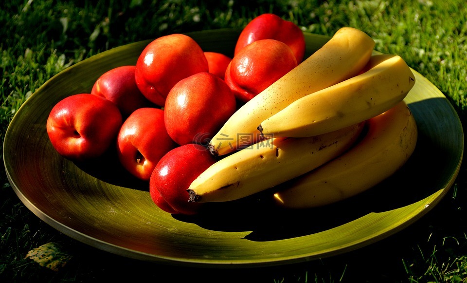 香蕉,油桃,水果