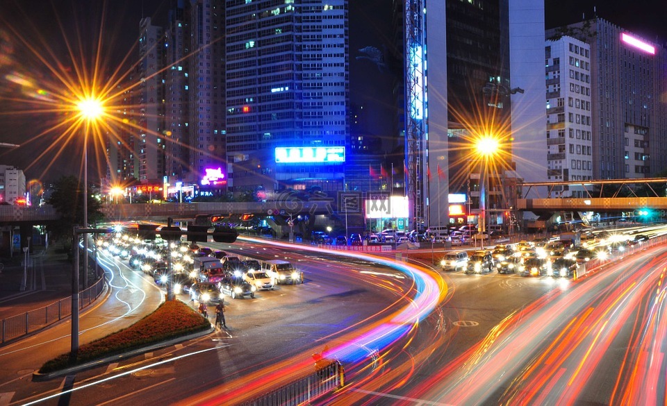 光,交通,深圳市