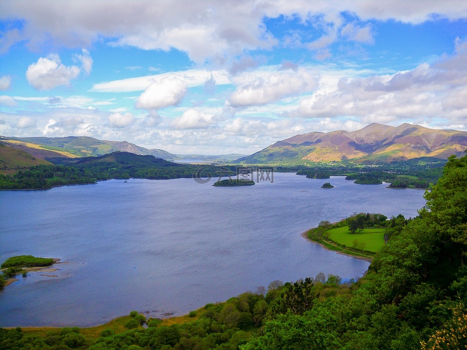 德文特凯瑟英格兰,derwentwater,凯瑟克