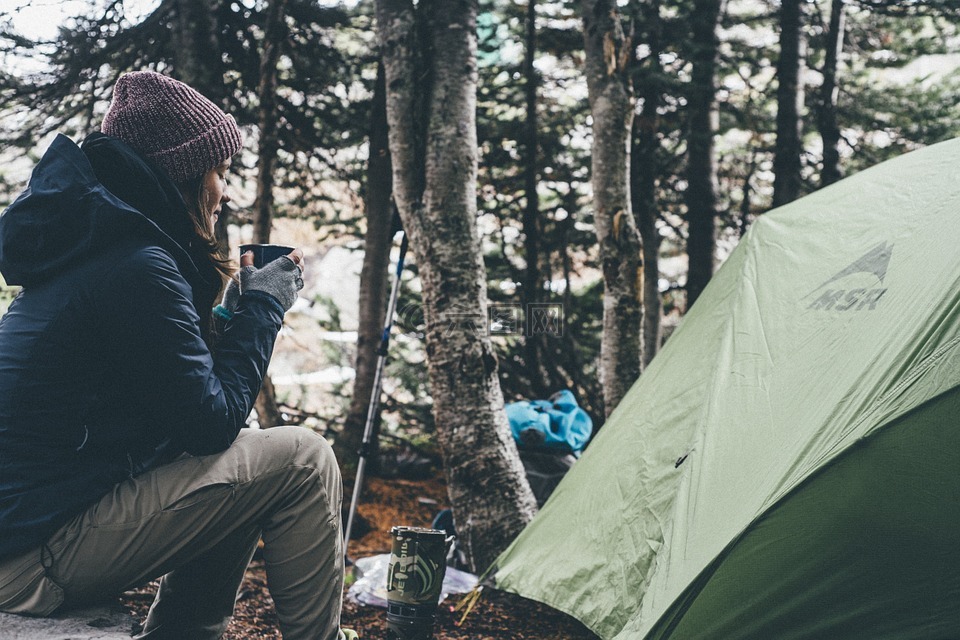露营,帐篷,自然