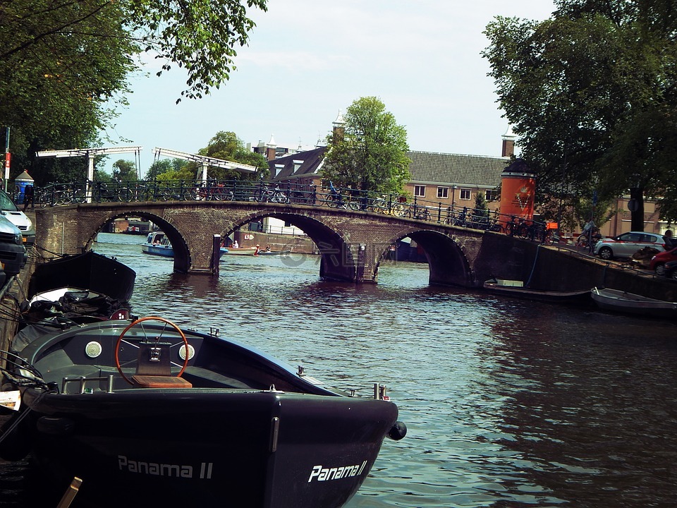 桥,阿姆斯特丹的运河,阿姆斯特丹