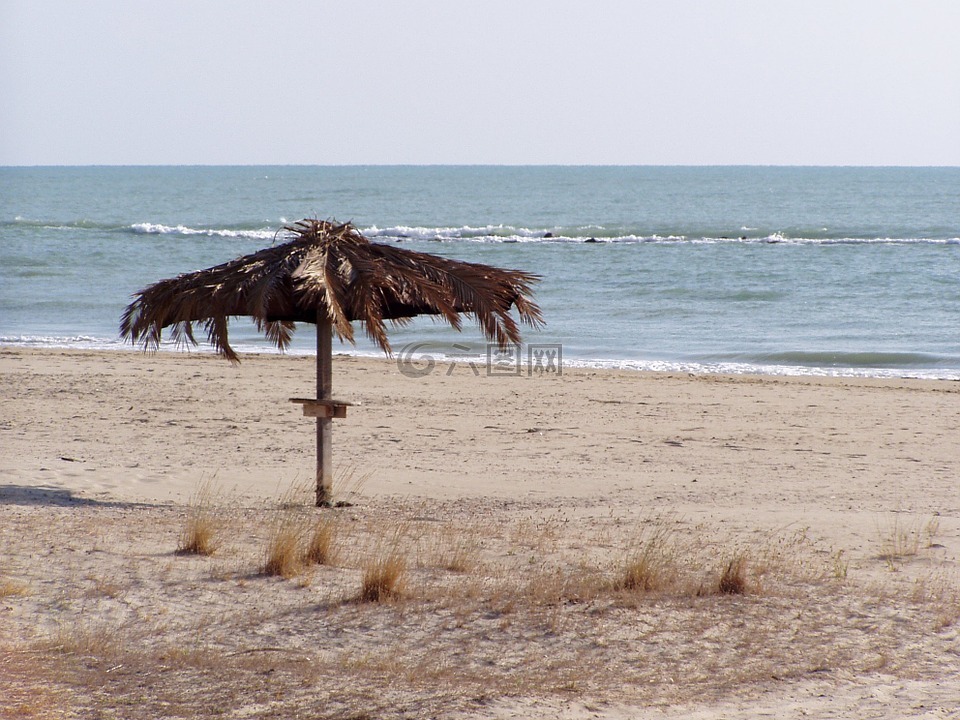 沙滩伞,海滩,夏季