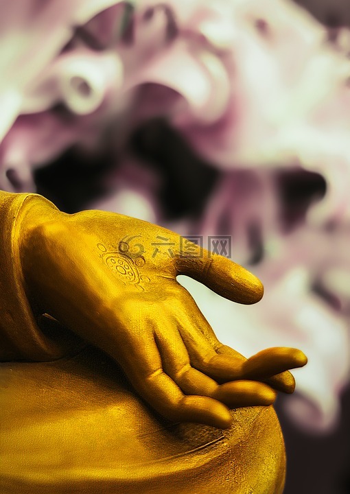 佛雕像,石,手