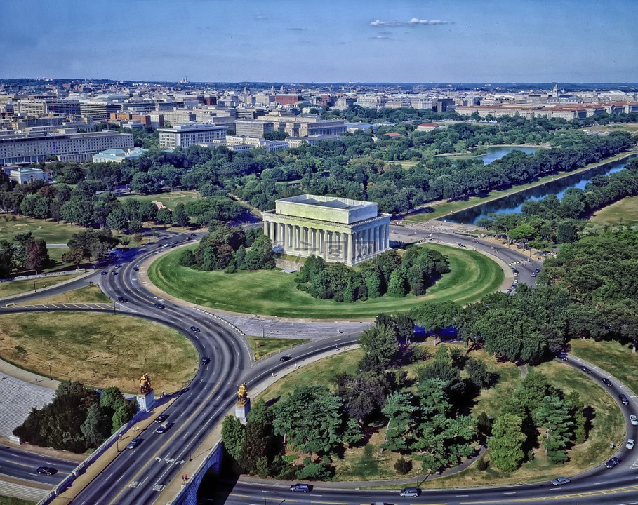 华盛顿特区,城市,空中的视图