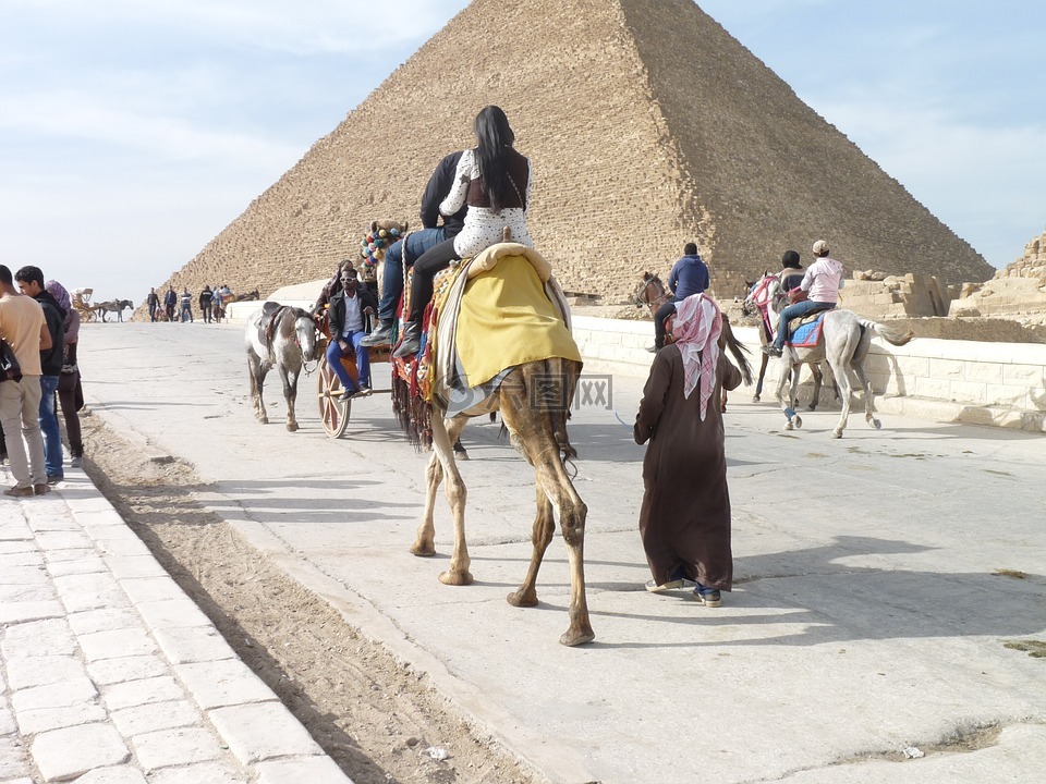 埃及,金字塔,街对面