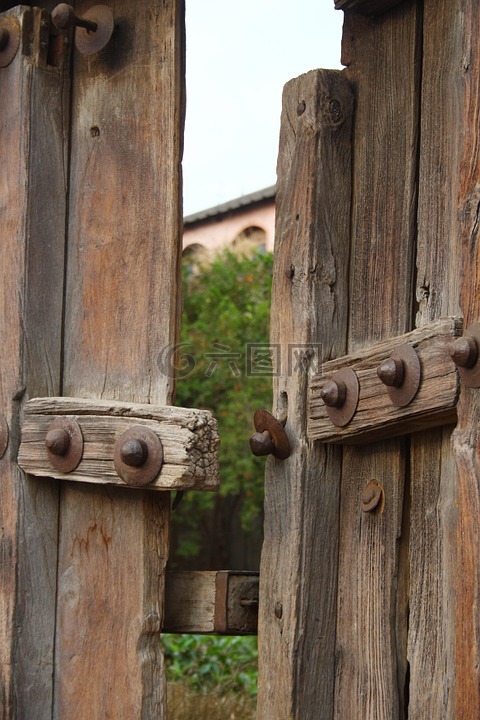 旧门,木质门,门