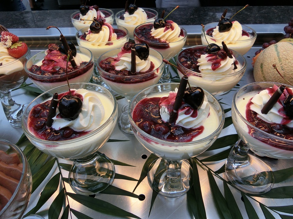 vannille 布丁,沙漠,热量炸弹