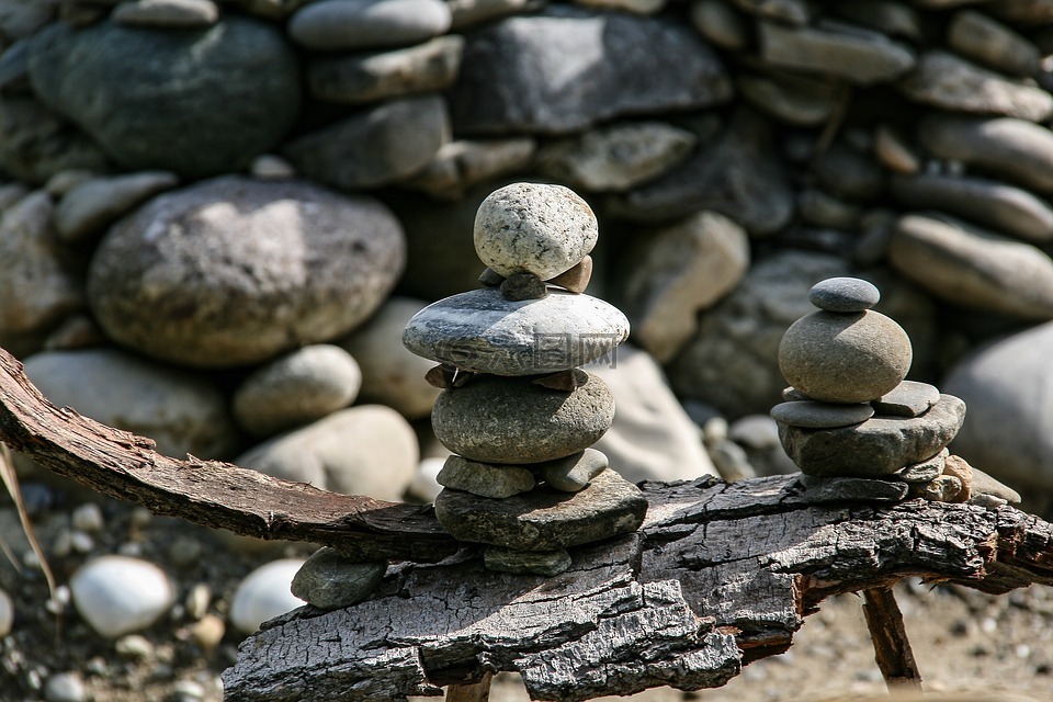 堆栈的石头,石头,平衡