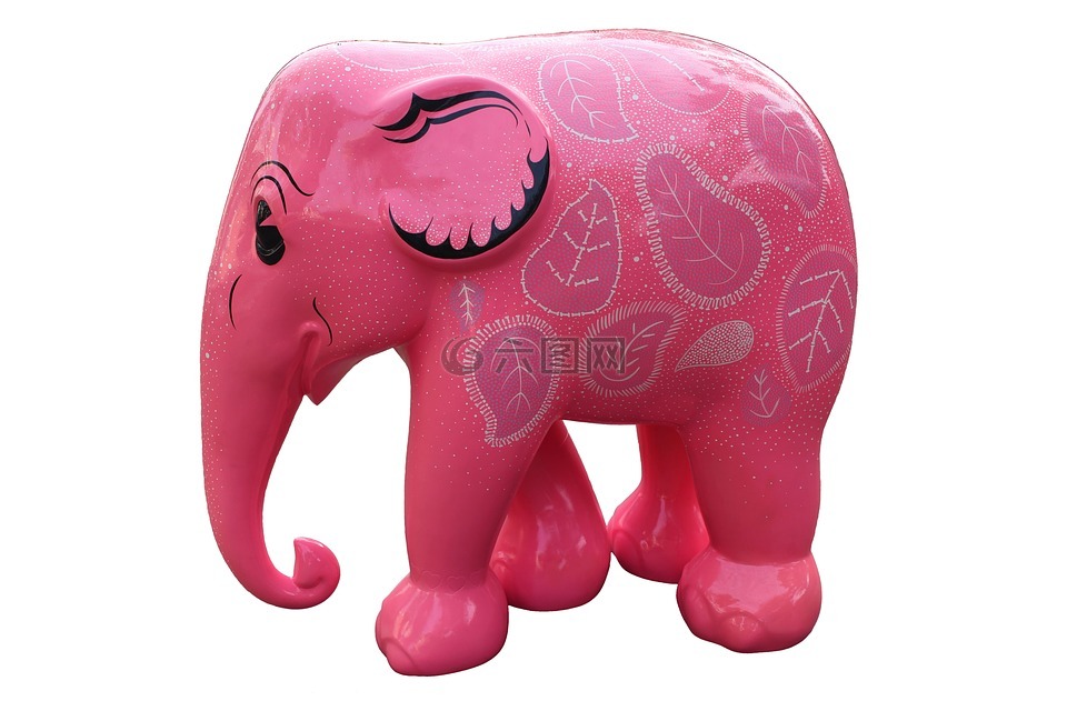 粉红色的大象,象,粉红色